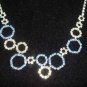 Bridal blue Rhinestone earring necklace set NR185