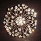 Bridal Crystal Bling round Rhinestone Brooch pin Pi209