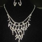 Bridal Rhinestone Crystal Earring necklace Set NR153