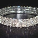 3 row Bridal Crystal Rhinestone Bangle Bracelet BR13