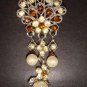 2 pc Bridal Faux Pearl Rhinestone Brooch pin Pi152