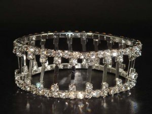 Stretch Bridal Crystal Rhinestone Bangle Bracelet BR58