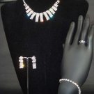 Bridal Rhinestone earring necklace ring bracelet NR199