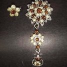 2 pc Bridal Crystal vintage Rhinestone Brooch pin Pi154