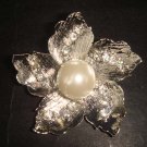 Bridal cake Faux pearl Rhinestone Brooch pin PI382