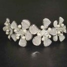 Bridal flower Faux Pearl tiara rhinestone comb RB43