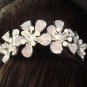 Bridal flower Faux Pearl tiara rhinestone comb RB43