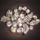 Bridal Crystal bling leaf Rhinestone Brooch pin PI232
