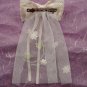Bridal Flower girl Bow Lace Ivory Pink Barrettes HR114