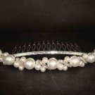 Bridal Rhinestone Faux pearl Hair tiara Comb RB434