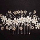 Bridal Faux Pearl Enamel veil  Hair tiara Comb RB451