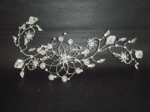 Bridal Rhinestone Flower leaf Crystal Hair tiara RB272