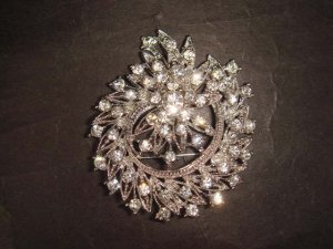 Bridal wreath crystal Bling Rhinestone Brooch pin Pi401