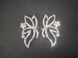 Vintage Style Rhinestone clasp hook buckle button BU21