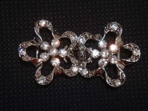 Bridal flower Rhinestone clasp hook buckle button BU38