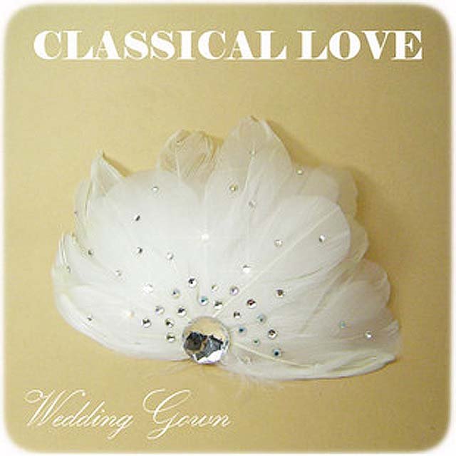 Bridal Feather white tiara rhinestone hair clip BA135