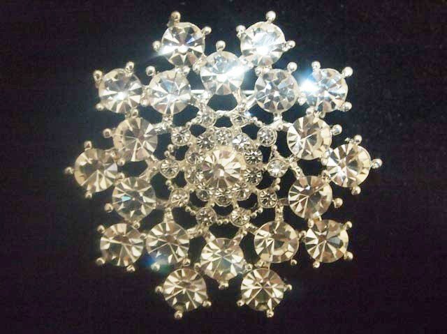 Bridal cake topper crystal Rhinestone Brooch pin PI431
