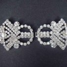 Vintage Style Rhinestone clasp hook buckle button BU20