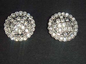 2 Flower Crystal Sew Rhinestone clasp hook button BN12