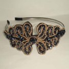 Prom Beaded applique Fascinator Hair Headband HR138