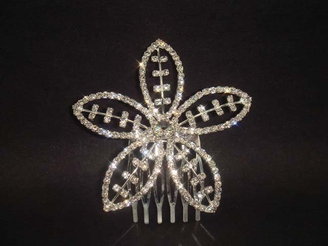 Bridal Rhinestone Crystal flower hair comb Tiara RB460