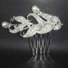 Bridal Rhinestone Faux Pearl Tiara Hair Comb RB49