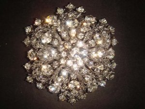 Bridal Cake topper crystal Rhinestone Brooch pin Pi196