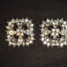 2 pc Bridal dress rhombus square Rhinestone button BN19