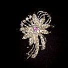 Bridal dress cake topper Rhinestone Brooch pin PI461