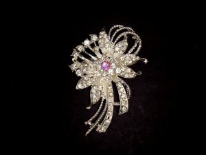 Bridal dress cake topper Rhinestone Brooch pin PI461