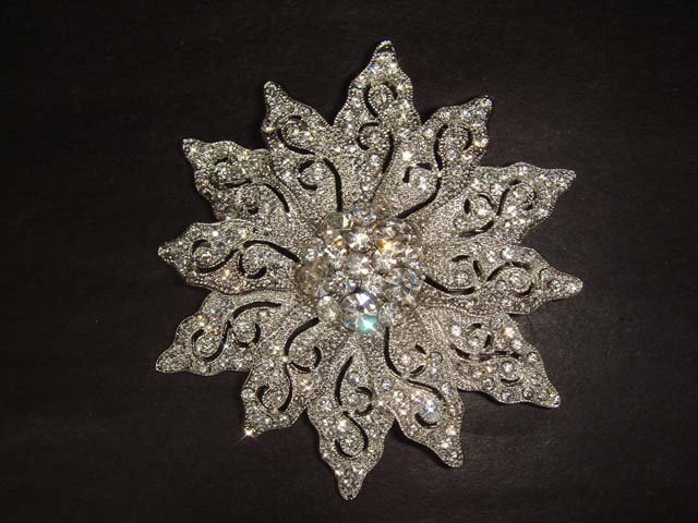 Bridal dress Vintage style Rhinestone Brooch pin PI278