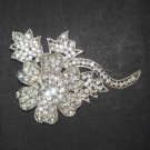 Bridal flower dress crystal Rhinestone Brooch pin PI481