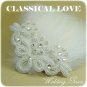 Bridal Feather white Fascinator rhinestone clip BA144