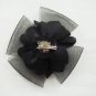 Bridal White black flower hair Fascinator brooch clip BA146