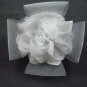 Bridal White black flower hair Fascinator brooch clip BA146