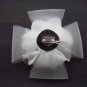 Bridal White black flower hair Fascinator brooch clip BA146