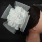Bridal White black flower hair Fascinator brooch clip BA146