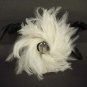 Bridal Feather Fascinator hair White brooch clip BA149