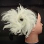 Bridal Feather Fascinator hair White brooch clip BA149