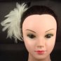 Bridal Feather Fascinator hair White brooch clip BA149