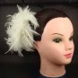 Bridal Feather Fascinator hair White brooch clip BA149