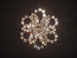 Bridal cake decorate topper Rhinestone Brooch pin PI496