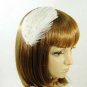 Bridal Feather white Faux pearl rhinestone clip BA134