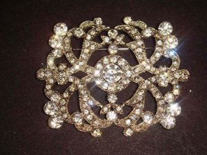 Bridal Vintage style bling Rhinestone Brooch pin PI442