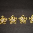 4 heart Crystal Clear Rhinestone clasp hook button BN9