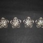 4 heart Crystal Clear Rhinestone clasp hook button BN9