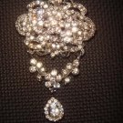 Bridal Dangle Vintage style Rhinestone Brooch pin PI407