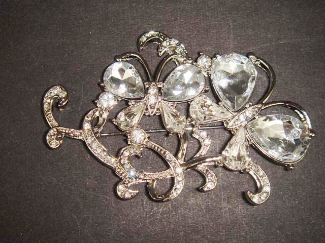 Bridal butterfly crystal Rhinestone Brooch pin PI482
