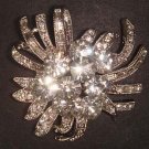 Bridal Faux pearl Flower Rhinestone Brooch pin PI484