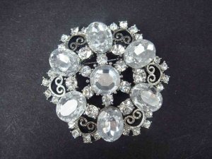 Bridal cake topper BLING Rhinestone Brooch pin PI440